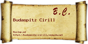 Budaspitz Cirill névjegykártya